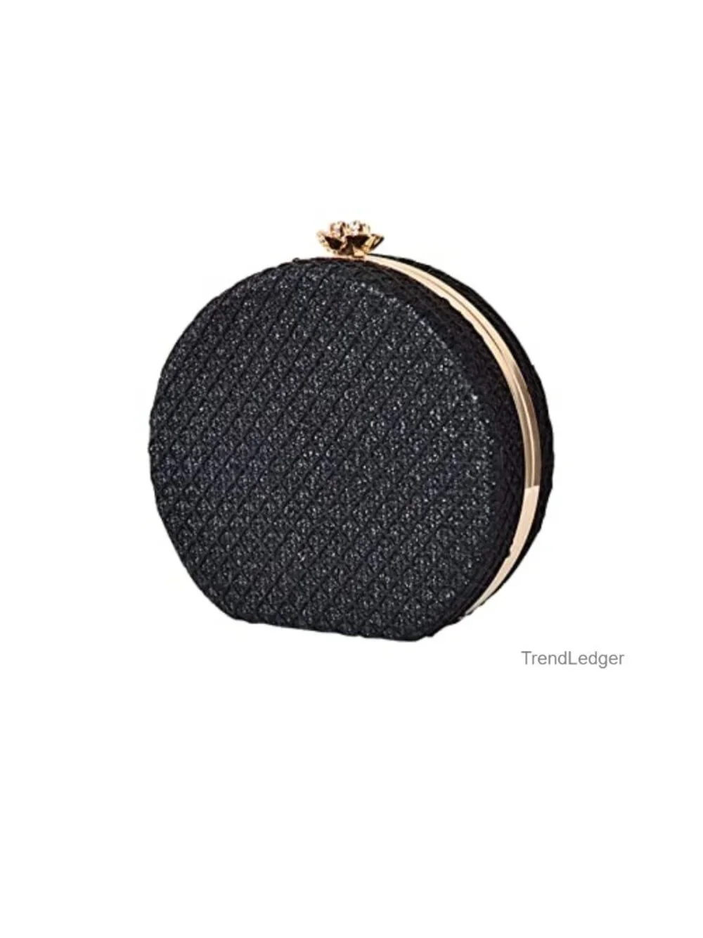 Evening Clutch Purse PU Leather Round Clutch with Chain Crossbody Bag
